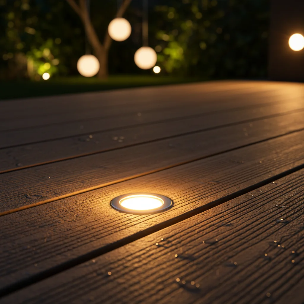 éclairage terrasse jardin