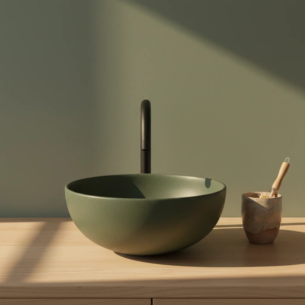 salle de bain verte